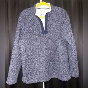 Orvis Men's Heathered Navy Zip-Up Sweater